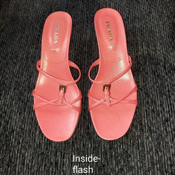 New!  Prada Pink leather w/ buckle strappy sandals - Picture 9 of 10